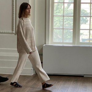 James Street Co Parker Rib Sweater - Beige XS